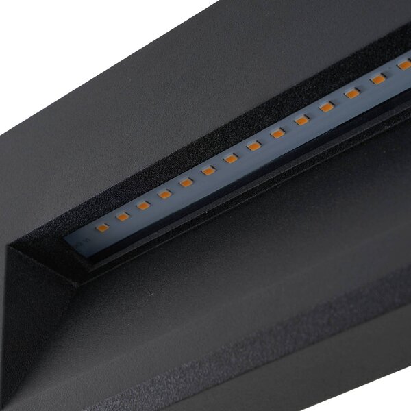 Kinkiet zewnętrzny LED Weno Lucande, czarny, aluminium, nowoczesny