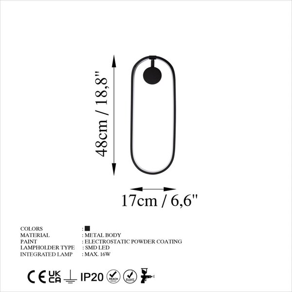 Czarny kinkiet LED Can – Opviq lights