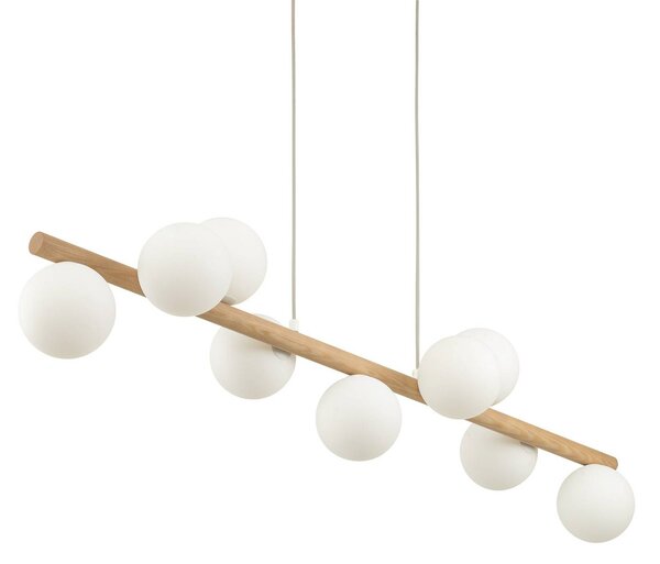 Lampa wisząca szklana Estera TK Lighting, możliwość ściemniania, jasne drewno, salon / jadalnia, szkło