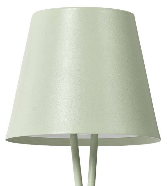 Akumulatorowa lampa stołowa LED Lindby Janea CROSS, zielona, metalowa Lindby, możliwość ściemniania, zielony, metal, nowoczesny