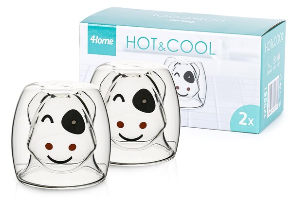 4Home Szklanka termiczna Hot&Cool Happy Cow 210 ml, 2 szt