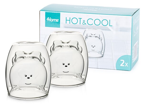 4Home Szklanka termiczna Hot&Cool Lady Bear 250 ml, 2 szt