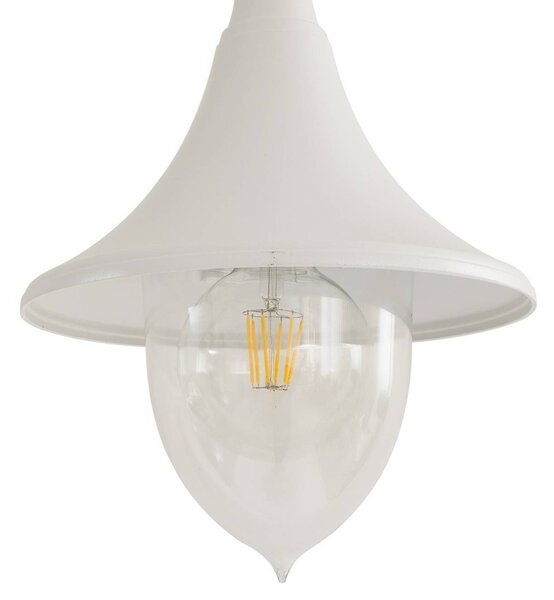 Lampa zewnętrzna Lindby Madea, biała, 2-punktowa, 213 cm, E27, IP44 Madea Lindby, możliwość ściemniania, biały / opal, aluminium, nowoczesny