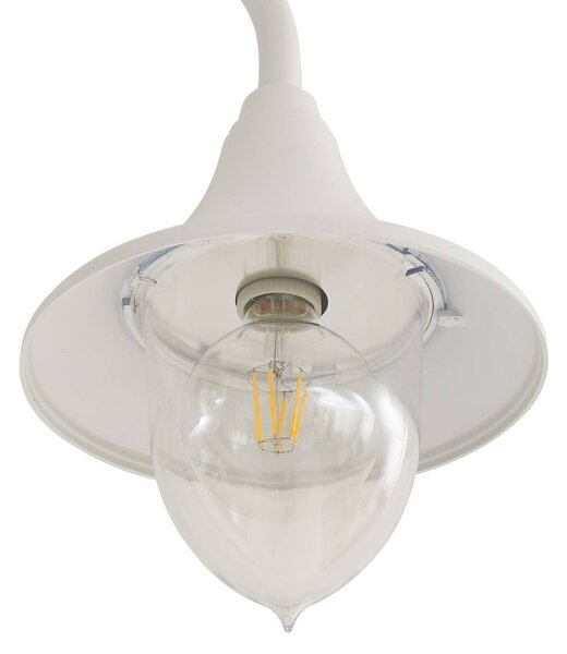Lampa zewnętrzna Lindby Madea, biała, 2-punktowa, 213 cm, E27, IP44 Madea Lindby, możliwość ściemniania, biały / opal, aluminium, nowoczesny