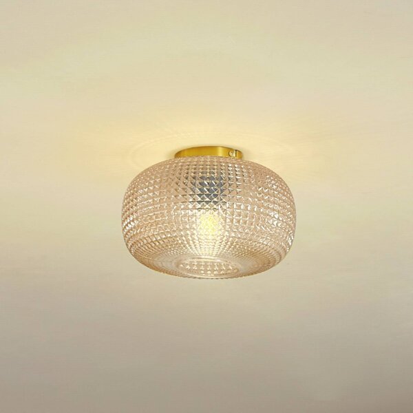 Lampa sufitowa Hildur Lindby, możliwość ściemniania, kremowy / amber, salon / jadalnia, szkło