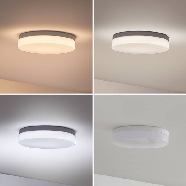 Lampa sufitowa LED Wynion PRIOS, możliwość ściemniania, biały / opal, łazienka, tworzywo sztuczne, nowoczesny