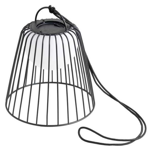 Lindby – akumulatorowa lampa wisząca zewnętrzna LED Levino, czarna, metalowa Levino Lindby, możliwość ściemniania, czarny, metal, nowoczesny