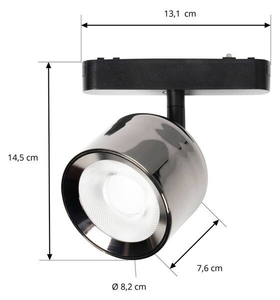 Spot LED Lindby 48 V Lumaro, szary, Ø 8,2 cm, aluminium, ściemniany Lumaro 48V Lindby, możliwość ściemniania, aluminiowy / szary / cynkowy, salon / jadalnia, aluminium, nowoczesny