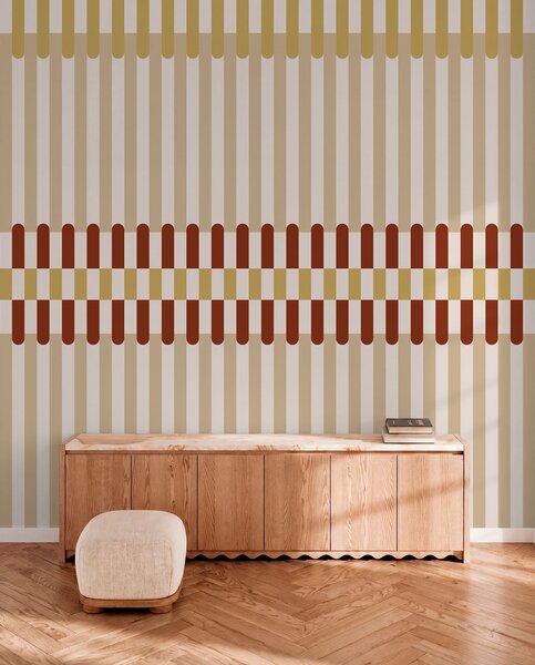 Fototapety Wzór w paski w odcieniach beżu i terakoty, Fototapety Geometryczne, w05150v3 : Uwalls.pl