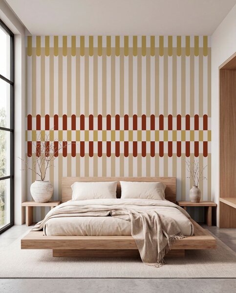 Fototapety Wzór w paski w odcieniach beżu i terakoty, Fototapety Geometryczne, w05150v3 : Uwalls.pl