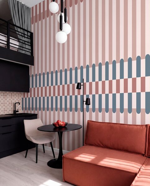 Fototapety Wzór w paski w odcieniach różu i błękitu, Fototapety Geometryczne, w05150v5 : Uwalls.pl