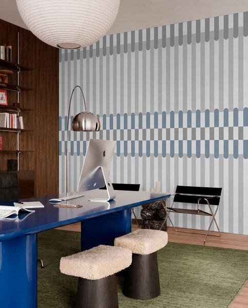 Fototapety Wzór w paski w odcieniach szarości i błękitu, Fototapety Geometryczne, w05150v6 : Uwalls.pl