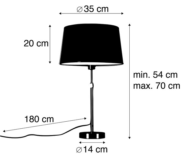 Lampa stołowa regulowana miedź klosz biały 35cm - Parte Oswietlenie wewnetrzne