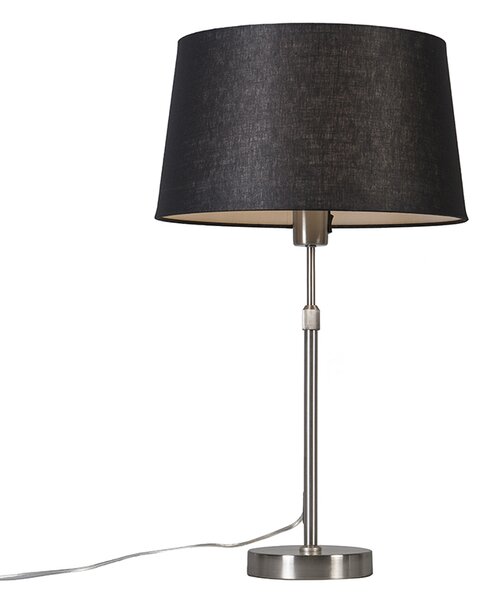 Lampa stołowa regulowana stal klosz czarny 35cm - Parte Oswietlenie wewnetrzne