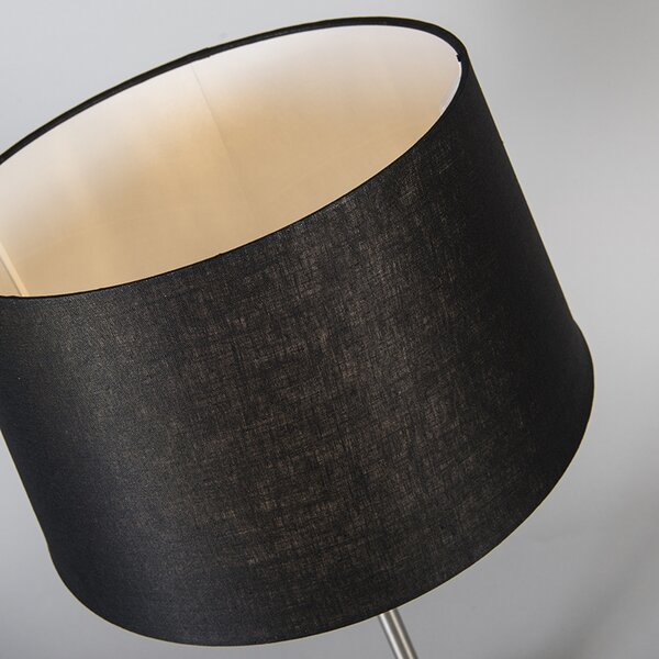 Lampa stołowa ze stali z czarnym kloszem 35 cm regulowana - Parte
