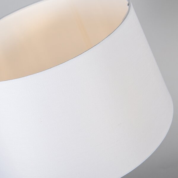 Lampa stołowa ze stali z białym kloszem 35 cm regulowana - Parte
