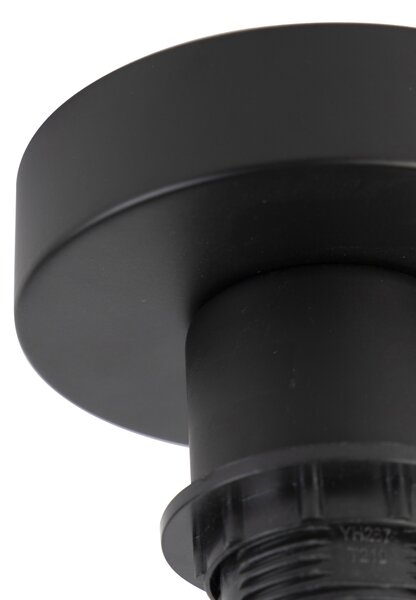 Czarna matowa lampa sufitowa z białym kloszem 45 cm - Combi