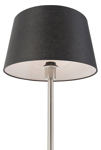Nowoczesna lampa stołowa ze stali z czarnym kloszem 35 cm - Simplo