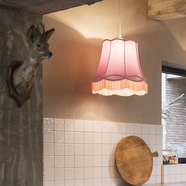 Retro lampa wisząca różowa 45cm - Granny Oswietlenie wewnetrzne