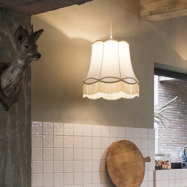 Wisząca lampa retro kremowa 45 cm - Granny