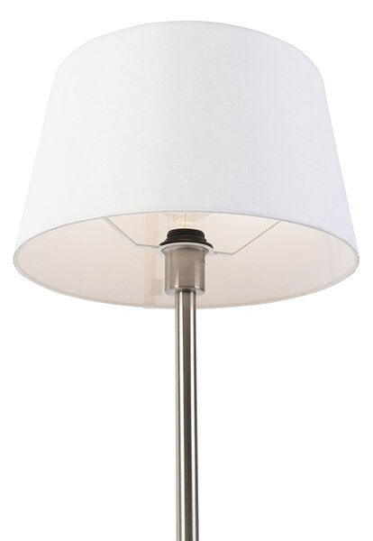 Nowoczesna lampa stołowa stalowa z białym kloszem 32 cm - Simplo
