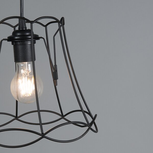 Retro Lampa wisząca czarna 25 cm - Granny Frame