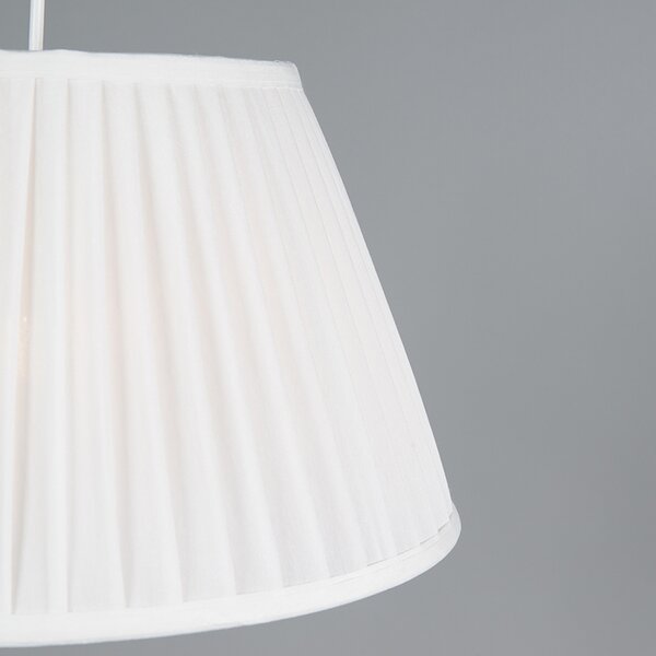 Retro Lampa wisząca - Plisse Biała 35 cm