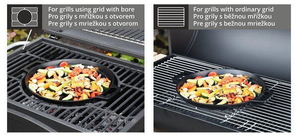 Cattara Żeliwna patelnia do grillowania do grillów Royal classic i Royal grande XXL, śr. 30 cm