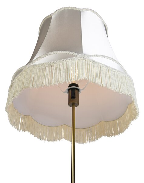 Lampa stojąca brązowa z abażurem Granny kremowym 45 cm regulowana - Parte