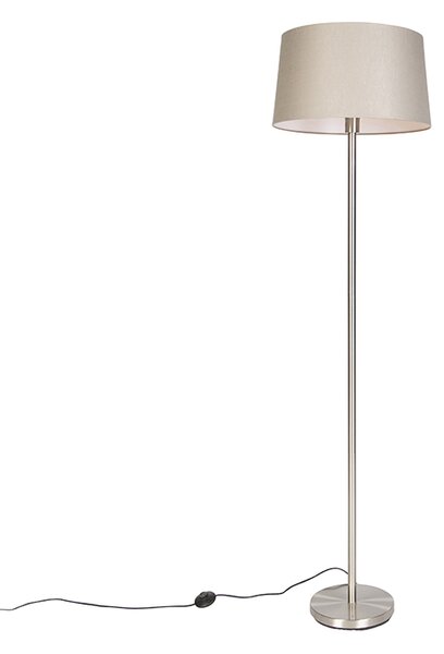 Lampa podłogowa stal klosz szarobrązowy 45cm - Simplo Oswietlenie wewnetrzne