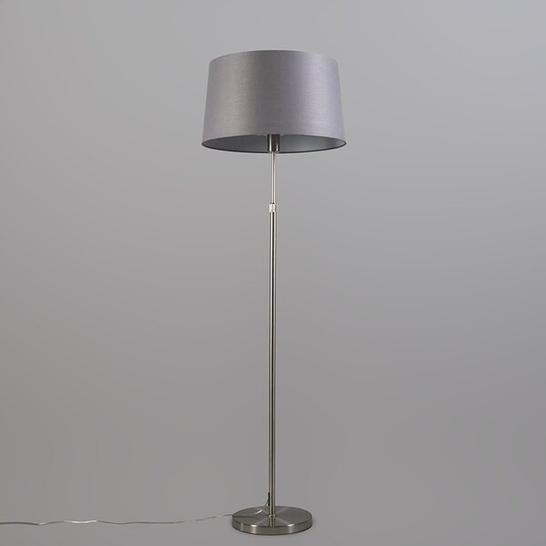 Lampa podłogowa regulowana stal klosz szary 45cm - Parte Oswietlenie wewnetrzne