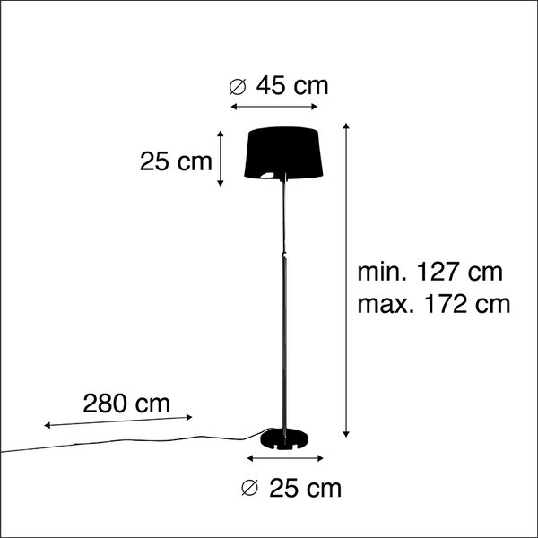 Lampa podłogowa złota/mosiężna z białym abażurem lnianym 45 cm - Parte