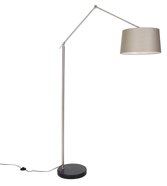 Nowoczesna lampa podłogowa stalowa z kloszem szarobrązowym 45 cm - Redakcja Oswietlenie wewnetrzne