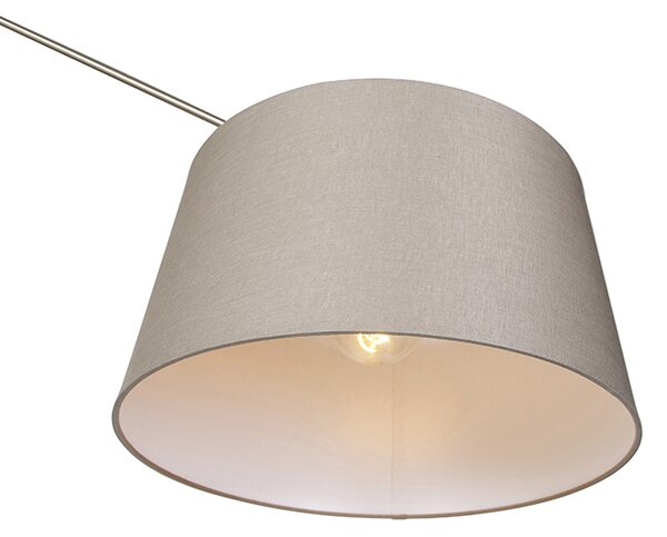 Nowoczesna lampa podłogowa stalowa z abażurem w kolorze taupe 45 cm - Editor