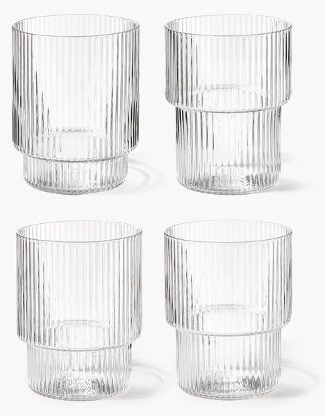 Komplet szklanek ze szkła dmuchanego z falistym wzorem Ripple, 200 ml, 4 elem