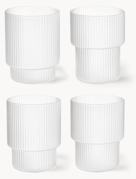 Komplet szklanek ze szkła dmuchanego Ripple z falistym wzorem, 200 ml, 4 elem