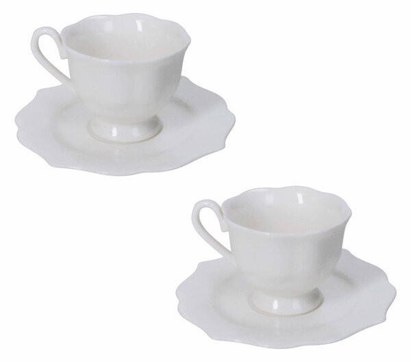 Białe filiżanki zestaw 2 szt. new bone china 80 ml Queen – Brandani