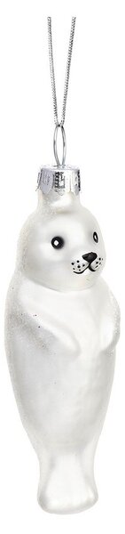 Szklana ozdoba świąteczna wykonana ręcznie 9 cm Baby Seal – Sass & Belle