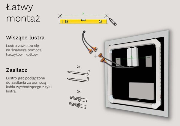 SMART LED lustro do łazienki z oświetleniem M1 + SmartScreen with Google TV