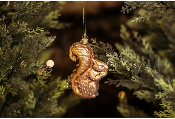 Szklana ozdoba świąteczna wykonana ręcznie 4,5 cm Woodland Squirrel – Sass & Belle