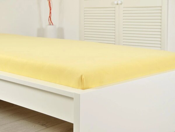 Prześcieradło jersey ALVORA 90x200 cm jasnożółte