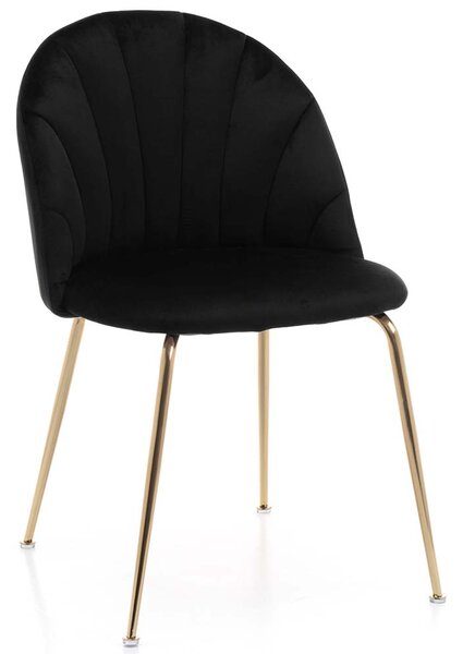 EMWOmeble Krzesło Glamour DC-2139 czarne, złote nogi