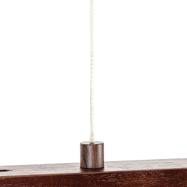 Lampa wisząca Nihalo Lucande, możliwość ściemniania, ciemne drewno, salon / jadalnia, drewno, dworkowy / rustykalny