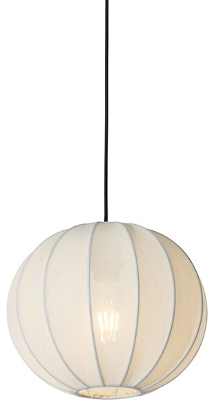 Lampa wisząca w stylu japandi, jedwab biały, 30 cm - Plu