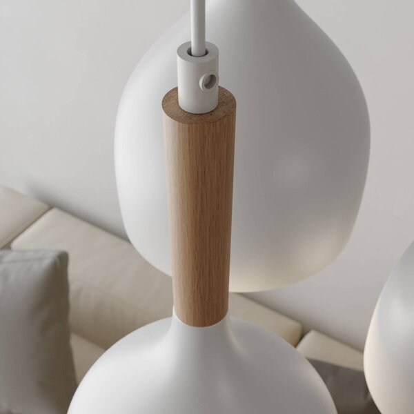 Lampa wisząca Noak Luminex, możliwość ściemniania, biały / opal, salon / jadalnia, metal, nowoczesny