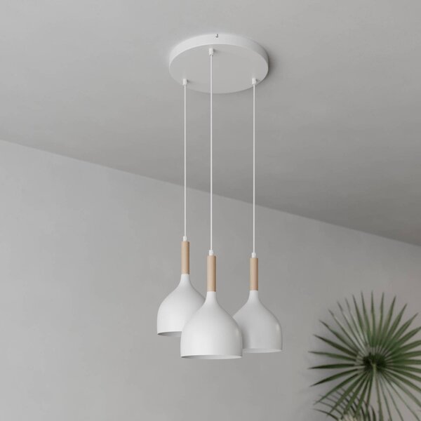 Lampa wisząca Noak Luminex, możliwość ściemniania, biały / opal, salon / jadalnia, metal, nowoczesny