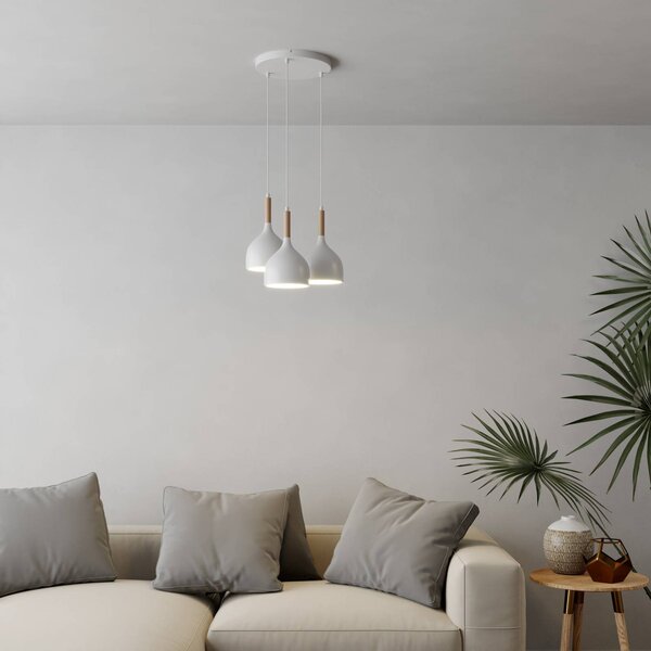 Lampa wisząca Noak Luminex, możliwość ściemniania, biały / opal, salon / jadalnia, metal, nowoczesny