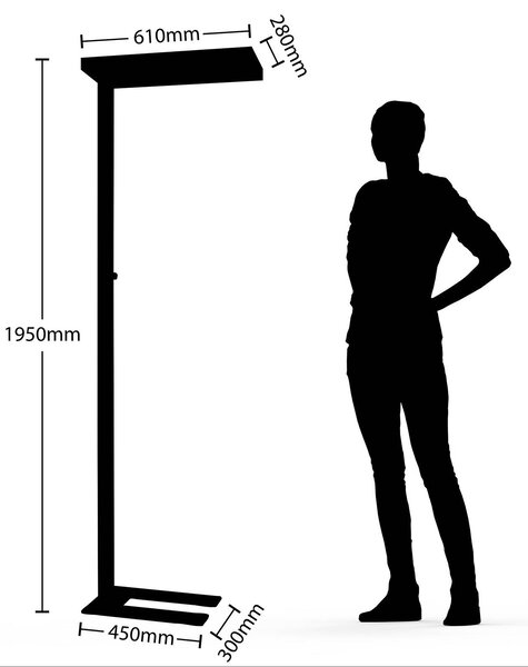 Lampa stojąca Logan Pro Arcchio, możliwość ściemniania, aluminiowy / szary / cynkowy, biuro, aluminium, nowoczesny