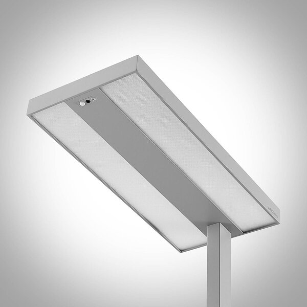 Lampa stojąca Logan Pro Arcchio, możliwość ściemniania, aluminiowy / szary / cynkowy, biuro, aluminium, nowoczesny