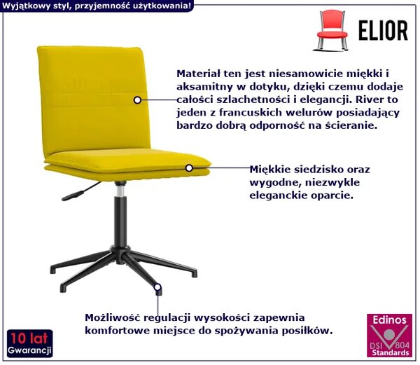 Krzesło stołowe żółte G5-C21